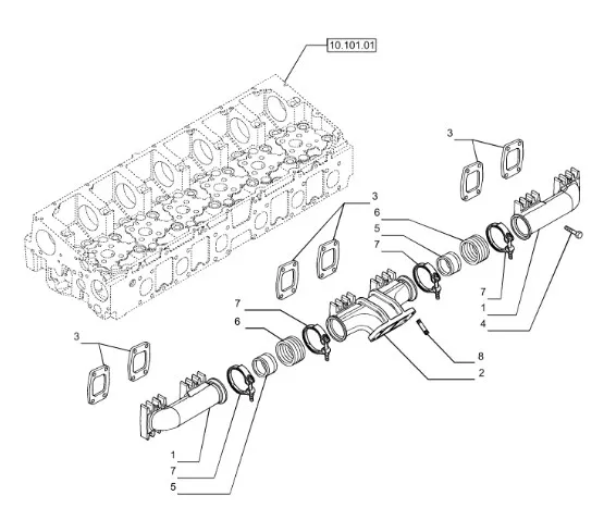 500305814 - Хомут соедин. коллекторов выпускн. ДВС Cursor8K/9K CS, CSX, CX6/8, Axion9
