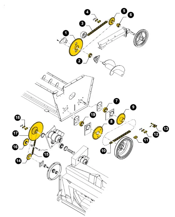 450592 - Звездочка вала промежут. привода шнека выгр. ТС56, ТС5080